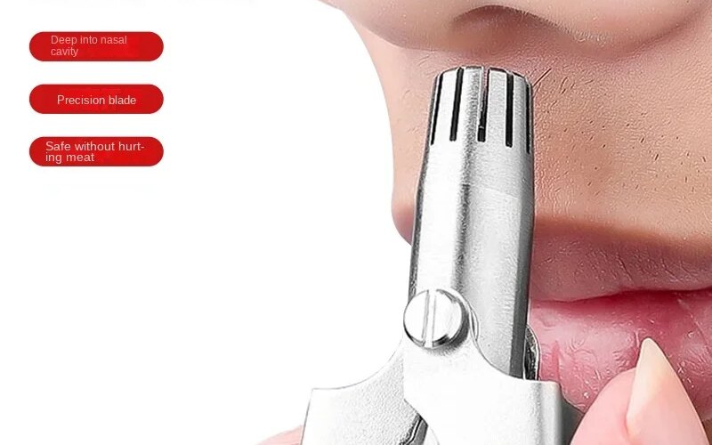 1 Set Nose Hair Trimmer for Men Stainless Steel Manual Shaver Suitable For Nose Hair Razor Washable Portable Nose Hair Trimmer