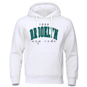 1898 Brooklyn New York Printed Mens Hoody Creativity Crewneck Clothing Fashion Oversize Sweatshirt Fashio Crewneck Hoodie Male