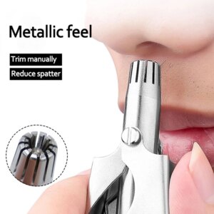 1Pc Portable Stainless Steel Nose Trimmer for Men Manual Trimmer for Shaver Washable Nose Ear Hair Trimmer Professional Scissors