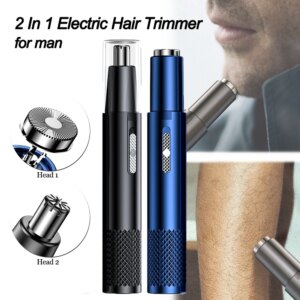 2 In 1 Electric Nose Hair Trimmer  for Men Rechargeable Nose Hair Clippers Portable Ear Hair Removal Multi-kinetic Shaving Tools