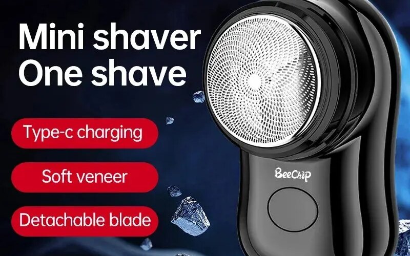 New Mini Portable Electric Usb Rechargeable Shaver Mens Razor Portable Waterproof Razor Travel Goods Waterproof Onboard