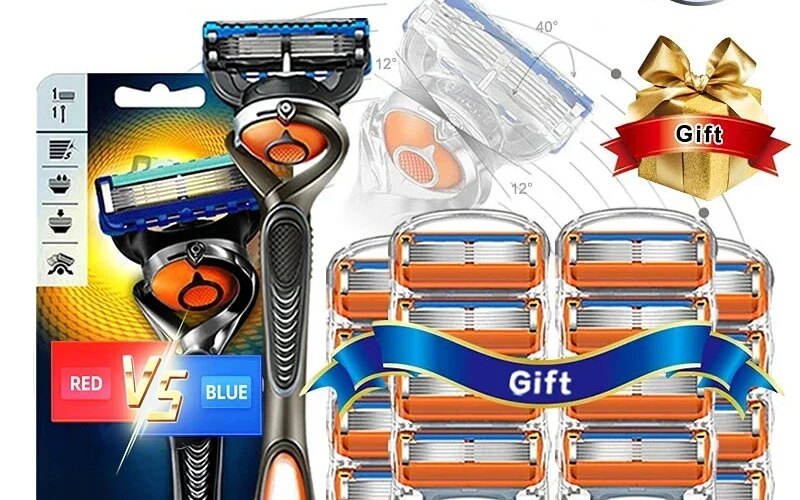 Straight Safety Shaver Cassettes For Men Shaving Machine With Replaceable Shave