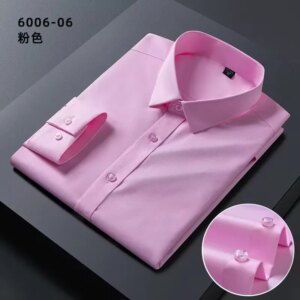 The Spring And Autumn Period And The New Bamboo Fiber Men Iong Sleeve Shirt Wash And Wear Business Casual Cultivate One’s Morali