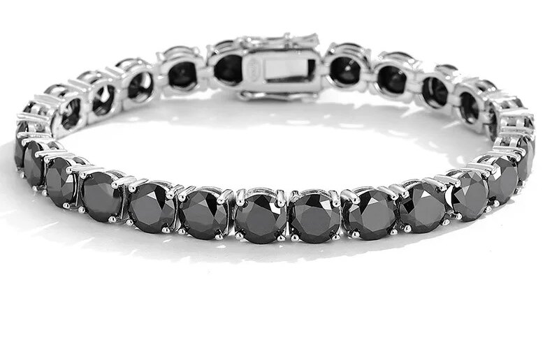 Trendy 3/4/5/6mm Real Moissanite Bracelet 925 Sterling silver Wedding Bracelets For Women Men Pass Diamond Certified Jewelry
