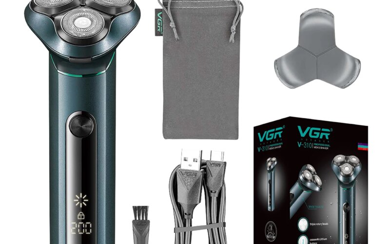 VGR Shaver Professional Electric Razor Waterproof Shaving Machine Floating Beard Trimmer Rechargeable Metal Shaver for Men V-310