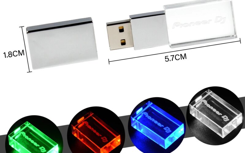 With Colorful LED Light USB 3.0 High Speed 128GB USB Flash Drive Pioneer DJ Logo Pen Drive Pendrive Items Memory Stick 64GB 32GB