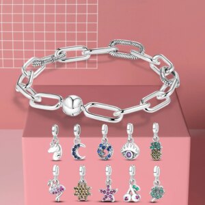 2023 Hot 925 Silver Me Slender Link Bracelet Fit Original PAN Me Charm Beads Diy Jewelry Gift