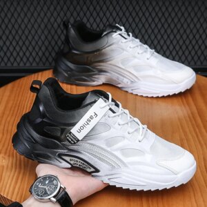 2023 New Men’s Casual Sports Shoes Trendy Mesh Breathable Running Shoes Campus Students Color-changing Running Shoes حذاء رياضي