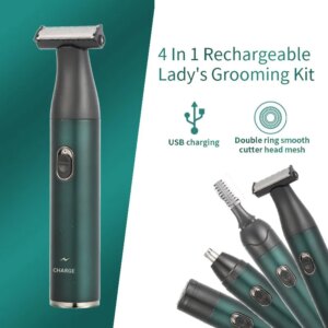 4 IN 1 Electric Shaver Rechargeable Beard Electric Razor For Men Face Shaving Machine Male Beard Clipper Cleaning Shaver