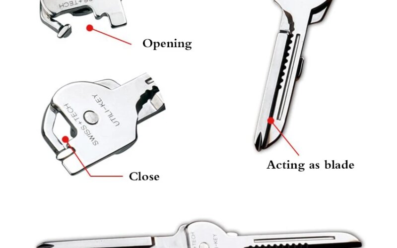 6In1 Multifunction Foldable Knife Key Swiss Tech Key Outdoor Screwdriver Bottle Opener Keychain Camping Hiking Tool chave philip