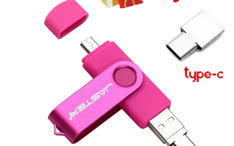 JASTER USB flash drives 3in1 OTG High speed U disk 64GB Rotatable Memory stick Free TYPE-C Adapter Business gift Micro USB Stick