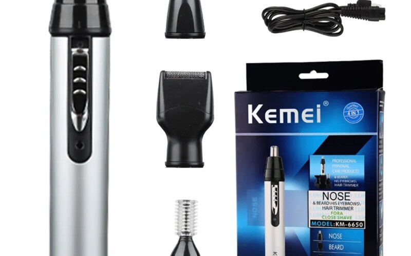 Kemei 4in1 Rechargeable Nose Ear Hair Trimmer For Men&Women Grooming Kit Electric Eyebrow Beard Trimer Nose And Ears Trimmer