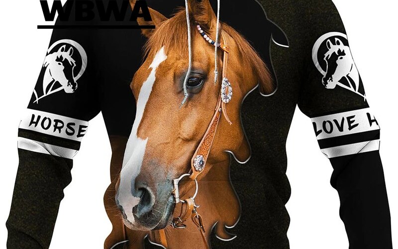Love Horse 3D All Over Printed Mens hoodie & Sweatshirt Autumn Unisex zip Hoodie Casual Sportswear DK920