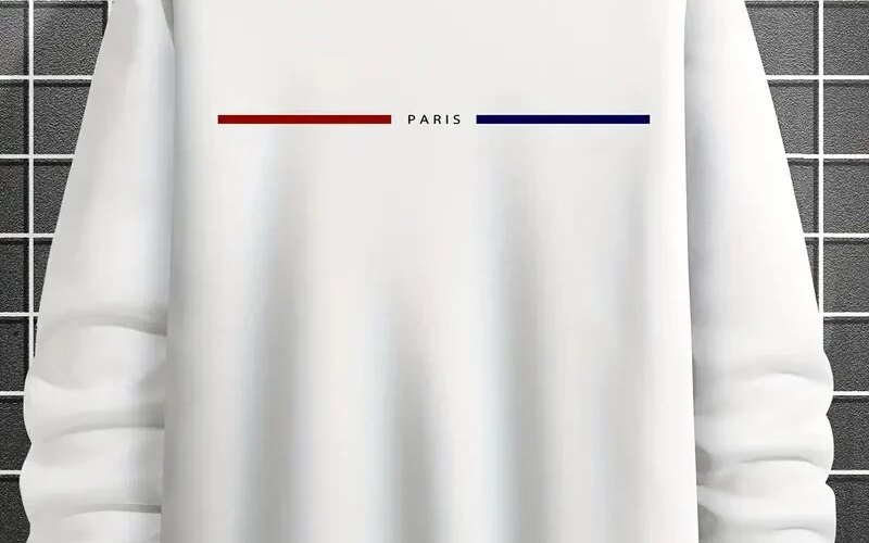 Men Paris Letters Print Hooded Trendy Sweatshirt Designer Fleece Hoodies for Male Warm Casual Pullover Clothing