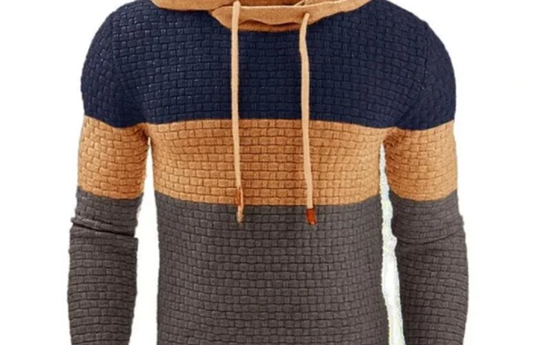 Men’s Warm Hooded Sweatshirts Male Fashion Sweatwear Sport Sweater Hoodie Splice Basics Oversize Tops