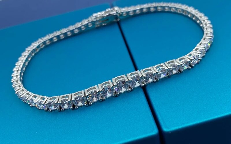SEMNI 5mm–3mm Gradient Moissanite Diamond Tennis Bracelet for Women Men 925 Sterling Silver Luxury Bangle Sparkle Diamond GRA