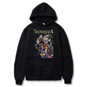 The Boondocks Huey and Riley Printed Hoodie Men Women Anime Cartoon Fashion Sweatshirt Funny Man Hoodies Male Hip Hop Streetwear