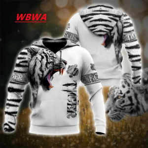 WBWA Fashion Spring Autumn Animal Hoodies White Tiger Skin 3D All Over Printed Men’s Sweatshirts Unisex Pullover Casual Jacket