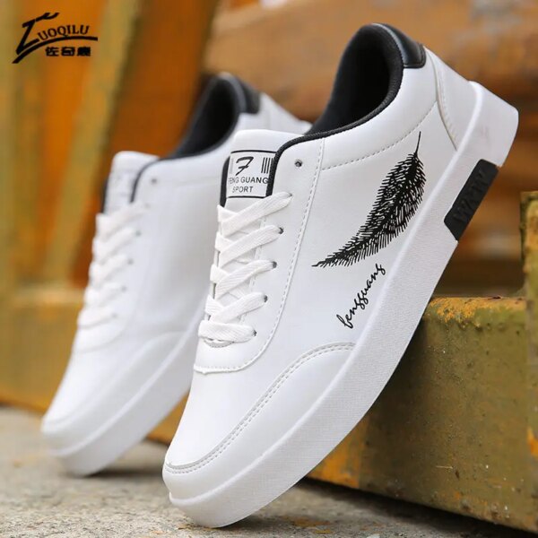 white sneakers Men Casual Shoes Breathable Male Tenis Masculino feather Print Shoes Zapatos Hombre Sapatos Outdoor Shoes Sneaker