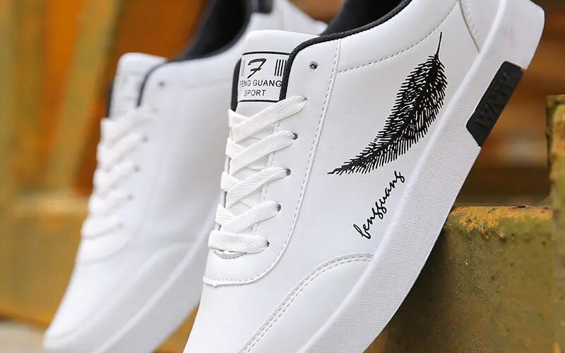 white sneakers Men Casual Shoes Breathable Male Tenis Masculino feather Print Shoes Zapatos Hombre Sapatos Outdoor Shoes Sneaker